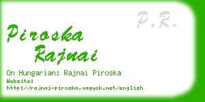 piroska rajnai business card